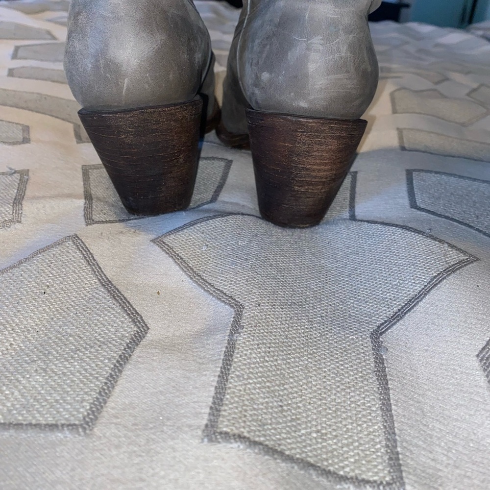Cuadra Gray Suede Studded and Embroidered Handmade Boots with 3in heel Sz 10 - Picture 5 of 8